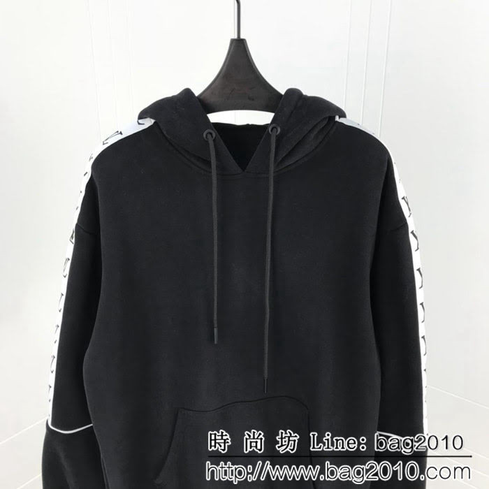 LV路易威登 18fw秋冬新款 做舊黑色 連帽衛衣 男女同款 ydi1178